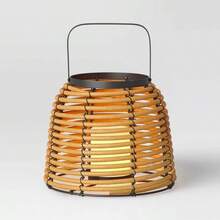 Farol LED de exterior de batería con estructura de ratán, color marrón - Threshold™ - 1 - Ver 3