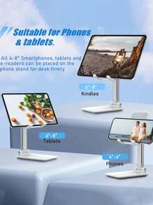 1pc Foldable Retractable Desktop Phone And Tablet Stand Portable Stand Rotatable Phone Holder Compatible With Iphone Ipad Adjustable Desktop Tablet Stand