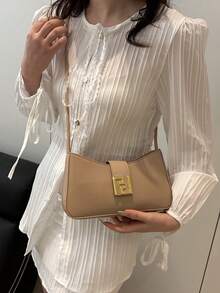 小包包女士腋下包2025新款休闲女包简约时尚女士洋气单肩斜挎包小方包 - 卡其色 - 查看 6