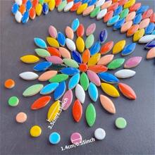 100g/200g Assorted Color Teardrop + Polka Dot Ceramic Mosaic Tiles, High-Temperature Ceramic Crafted Mosaic Material With Smooth Surface, For DIY Handicrafts, Mosaic Wall Art, Bathroom And Pool Decor