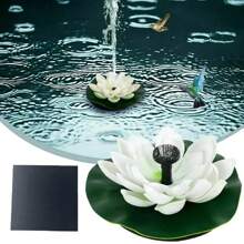 Solar Powered Lotus Fountain With 6 Interchangeable Nozzles - Vibrant Pink Lotus Design, Easy Installation, Multifunctional Bird Bath And Garden Pond Decor, Outdoor Decor, Solar Powered, Bird Bath, Suitable For Garden, Pond And Other Outdoor Areas