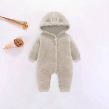 Roupa Bebe Menino Menina Macacão de Bebê com Capuz Bichinho Teddy Macio e Quentinho Pele Carneirinho