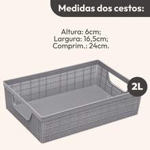 Kit 2 Multipurpose Organizer Baskets For Bathroom Kitchen Cabinet Organizer Rattan 2 Liters - trắng - Xem 6