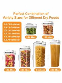 30PCS Large Airtight Food Storage Container Set With Lid, Effective Leak Proof & Keeps Food Dry, RV Kitchen, Refrigerator & Pantry Storage Set For Cereal, Spaghetti, Flour & Sugar, Dishwasher Safe, Without Battery