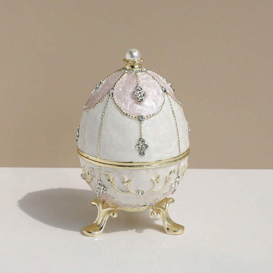 1 件俄罗斯蛋形首饰盒、复活节彩蛋装饰盒、欧式家居装饰品、化妆梳妆台装饰、珍珠俄罗斯彩蛋家居装饰配件、蛋形首饰盒 - 俄羅斯蛋 - 查看 1