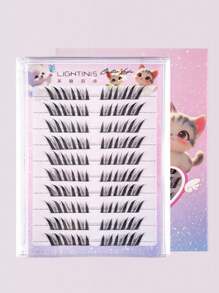 60/80/100/120 grupos de pestañas postizas Chang'e sin pegamento, pestañas postizas de gato de cara grande sin pegamento, maquillaje, maquillaje, pestañas, accesorios de viaje