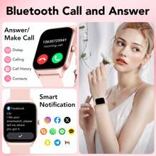 Smart Watch For Android And IPhone, 1.85 Inch Fitness Tracker, Men Women's Smartwatch With Answer/Make Calls/112+ Sports Modes/Message Reminder, IP68 Waterproof, For Gift Black