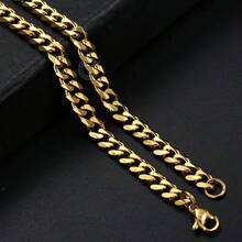 Trendsmax 3/5/7/9/11mm Gold Plated Stainless Steel Cuban Curb Chain Necklace, 16-30 Inches, For Mens Womens Link Jewelry 2025 New - Vàng 5mm - Xem 2