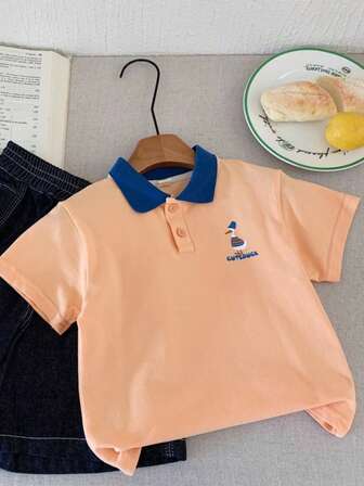 小男孩Polo衫，2025新款夏季男童卡通翻领短袖T恤