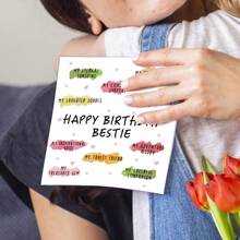 1pc Bestie Birthday Card, Funny Birthday Card For Best Friend, Happy Birthday Card For Soul Sister, Thoughtful BFF Friendship, Special Gift For Bestie - Includes Envelope
