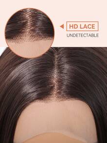 13*4 高清前蕾丝鲍勃假发深棕色 14 英寸女式假发合成耐热假发非常适合优雅自然的度假旅行派对角色扮演音乐节日常礼物可直接佩戴 - Dark Brown - 查看 9