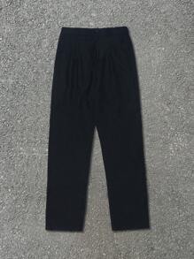 Yemwry Pantalones casuales de hombre de pierna recta con pliegues de unicolor, con un corte elegante, adecuados para varios estilos, una opción ideal para crear un look cotidiano sencillo pero elegante