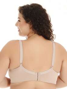 Plus Size Bra, No Pads, Reinforced Straps, Comfort Premium. - Màu be - Xem 5