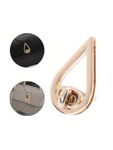 1-5pcs Elegant Water Drop Shaped Metal Twist Lock Clasps For Purses, Backpacks & Wallets - Secure & Stylish Bag Fasteners In Red & Golden Finish, Purse Accessories, DIY Wallet Making - Multicolor - View 2