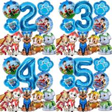 Paw Patrol Latex Balloon Foil Number Balloons Birthday Party Decorations, Happy Birthday Balloon Combination Perfect For Birthday Adult Gift Party Wall Decorative Balloon Set
