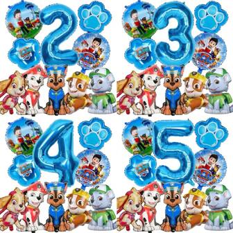 Paw Patrol Paw Patrol 乳胶气球铝箔数字气球生日派对装饰品，生日快乐气球组合非常适合生日成人礼物派对墙壁装饰气球套装