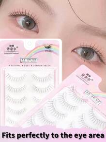 "Hot" Novice,5 Paris Japanese And Korean Women's Lovely Style False Eyelashes, New U-Shaped Natural Slender False Eyelashes, Suitable For Beginners And Daily Use, COSPLAY, Anime Style False Eyelashes.
