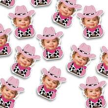 Cowgirl Face Confetti And Table Decorations | My First Rodeo | Nashville Bach Party | Disco Cowgirl Theme Party Supplies | Birthday Party, Custom Stickers & Photo Prints | Multiple Sizes/Shapes | Perfect Party Favors, Gift Tags Back To School - Paper Only (non-sticker) - View 4