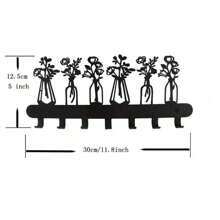 1pc Metal Wall Mounted Hanger Rack,Plants And Flowers Design Modern Decorative Coat Rack, Wall Hanging Storage Rack Hook, Home Bedroom Wall Decor Aesthetic Room Decor,Christmas
