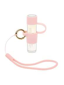 Silicone Holder With Cap Cover, 0.6'' Diameter Portable Lip Balm Holder Key Chain Sleeve Keychain Holder With Wrist Strap Lanyard, Perfect Gifts For Birthdays, Party, Anniversaries, Wedding, Travel, Not Easy To Lose, Lipstick Organizer Gifts For Women,For Holiday Beach, Bathroom Collection, Bedroom Collection, Large Capacity