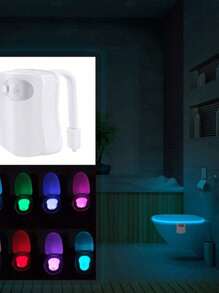 Lâmpada para vaso sanitário noturna com sensor  e  prova d'água de 8 cores