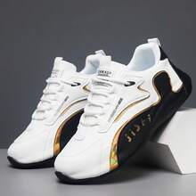 PU 男士低帮休闲运动鞋，软底耐磨跑步运动鞋 - 黑色[PU面] - 查看 8