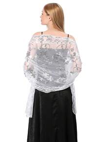 1 件女士时尚优雅波西米亚风格亮片刺绣披肩/围巾，适合婚纱、新娘礼服、伴娘、舞会、晚会