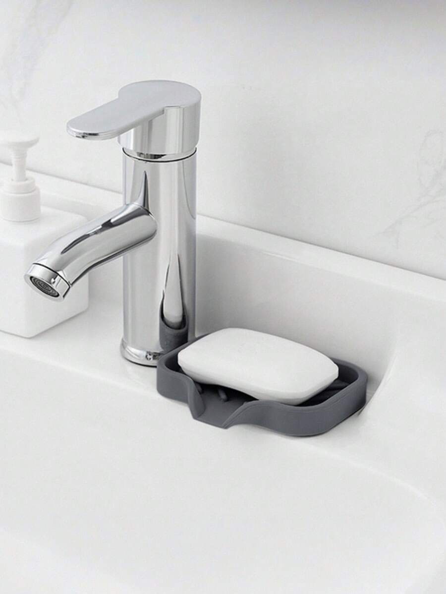Grey Silicone Does Not Accumulate Water, Creative Bathroom Drain Pad, Soap Box