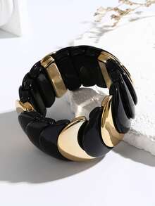 1 pieza Pulsera elástica ancha de estilo bohemio colorido, ajustable, joyería de moda para mujer, playa - Pulsera - Ver 7