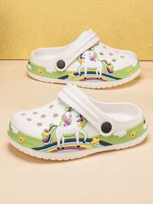 1 Pair Girls Comfortable Fashionable Casual Lightweight Cute Cartoon Hollow Shoes, Suitable For Summer - White - View 3