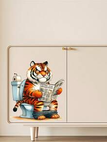 Naklejka na deskę sedesową z serii Home Decorators Animals, zabawna naklejka na łazienkę z królikiem i telefonem – samoprzylepna, do dekoracji desek sedesowych i zbiorników, zabawne akcesoria łazienkowe, naklejka winylowa do dekoracji domu, artykuły do dekoracji toalet i ścian, odśwież wystrój łazienki w domu, wystrój jesienny