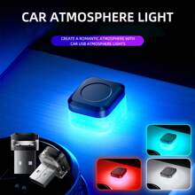 4 Peças Luz Ambiente de Carro LED USB Mini Colorida, Luz Decorativa de Atmosfera, Luz de Emergência, Acessórios Automotivos