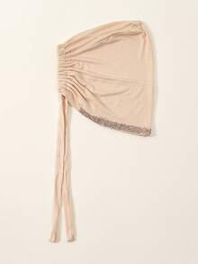 1pc Women's Solid Color Rhinestone Headband, Headscarf With Criss-Cross Front, Soft Modal Lining, Easy To Wear Hair Sleep Cap - Solid Color - View 35