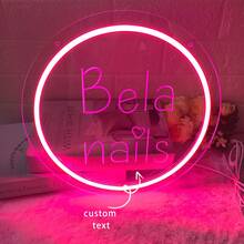 Custom Round Neon Sign, Room Decor, Wedding Decor, Commercial Signage, USB LED Neon Light, Personalized Birthday Gift. - Singel Color - View 6