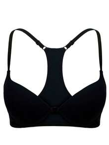 Kit 2 Racerback Bra With Front Closure And Padded Cups In Black And White - Blanco y Negro - Ver 2