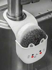 1pc/2pcs/3pcs Simple Under Sink Storage Basket, Hanging Bag, Kitchen Drain Hanging Basket, Drain Bag, Multi-Function Rack, Drain Rack Storage Faucet; Under Sink Storage, Kitchen And Bathroom Cabinet Under Sink Storage, Drain Rack Storage Indoor, Kitchen Gadgets, White