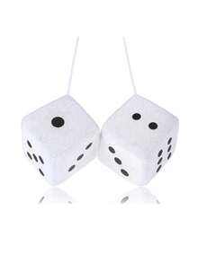 Car Dice,2.75In Pair Of Auto Rear Mirror Plush Dice, Soft And Fuzzy Car Charm Interior Ornament For Sedan, Truck, SUV Hangable Decoration, Cute Car Decoration Ornament Accessories - Style a - View 12