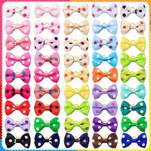 20/50 piezas Lazos de perro pequeños de colores aleatorios con bandas elásticas, lazos de mascota hechos a mano de unicolor, accesorios para el cabello de mascotas, lazos lindos para gatos, suministros para mascotas - Multicolor - Ver 4
