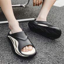 Summer Fashion Men Sport Slippers, Anti-Slip Thick EVA Cushion Unisex Flip Flops, Casual Beach Travel Water Shoes - Suitable For Both Men And Women - Black and White - View 5