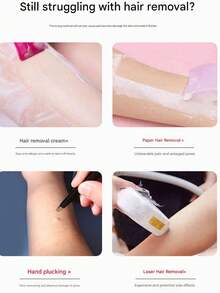 1个水晶脱毛器，男女通用，四季皆宜，无痛脱毛，便携温和，轻柔去角质，神奇脱毛工具，可重复使用，适用于腿部、手臂、背部、身体及其他部位。