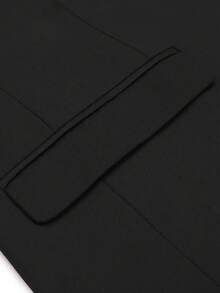 2 piezas Conjunto de traje de negocios para hombre, vestimenta formal para el lugar de trabajo, boda, ceremonia (Chaqueta + Pantalones) - Negro - Ver 6