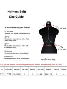 1pc Women's Solid Color Sexy Lingerie Set, Adjustable Chest Binding Strap, O-Ring Decorated Waist Belt, Neck And Body Restraint Strap, Suitable For Couples Date, Carnival Party Accessory - Red - View 5