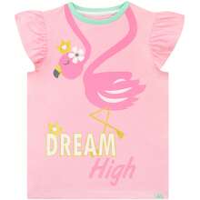 Harry Bear Animal Pyjamas | Girls Flamingo Sloth Panda Pug Pyjamas | Girls Shorts PJs - Baby Pink - View 2