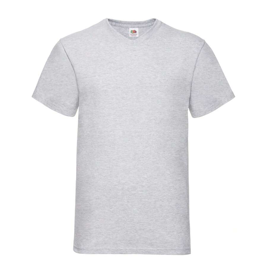 Fruit of the Loom Mens Valueweight V Neck TShirt (Heather Grey) - 灰色 - 查看 1
