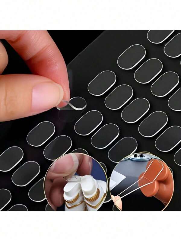 80-800 peças de fita adesiva dupla face - fita de gel adesiva removível para montagem em parede - fita transparente lavável e sem rastros para artesanato faça você mesmo, escritório em casa, carpete, sofá, almofada, aderência