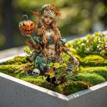 Halloween Garden Decor, Acrylic Pumpkin Fairy Holiday Decoration Outdoor Party Favor