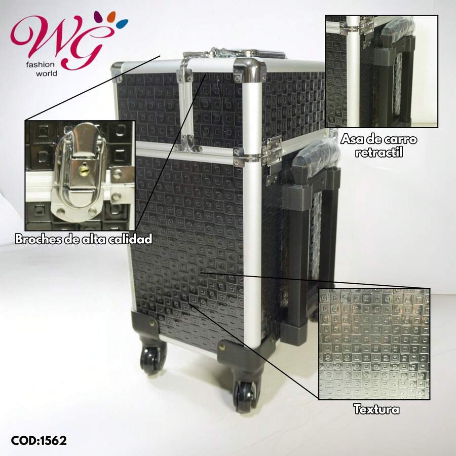 MALETIN CHICO CON RUEDAS - Negro - Ver 1