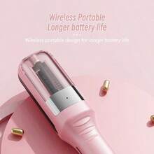 女性用無線理髮器，USB充電式分叉髮尾修剪器，便攜式自動護髮工具，適用受損髮質，去除分叉與斷裂髮尾，日常造型聖誕禮物 - 米色 - 查看 8