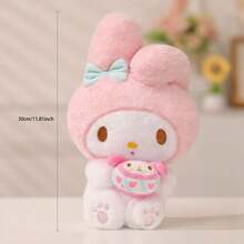 Miniso Sanrio My Melody Plush Doll In Cookie-Holding Sitting Pose, 30cm/11.81inch Polyester Material(1PC) - Multicolor - View 8