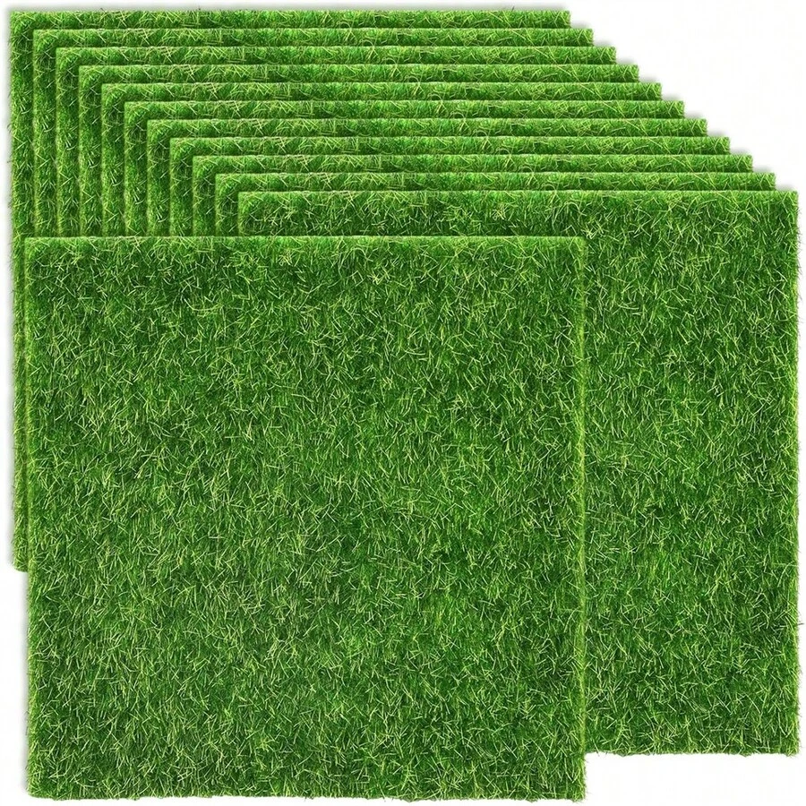 3/6/12pcs Artificial Grass,Mini Fake Garden Grass Turf Decor Craft For ...